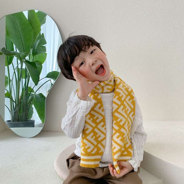 

children's scarf autumn and boys' korean versatile knitting baby's neck girl's foreign sle warm winter wool fashion chil, Red;brown