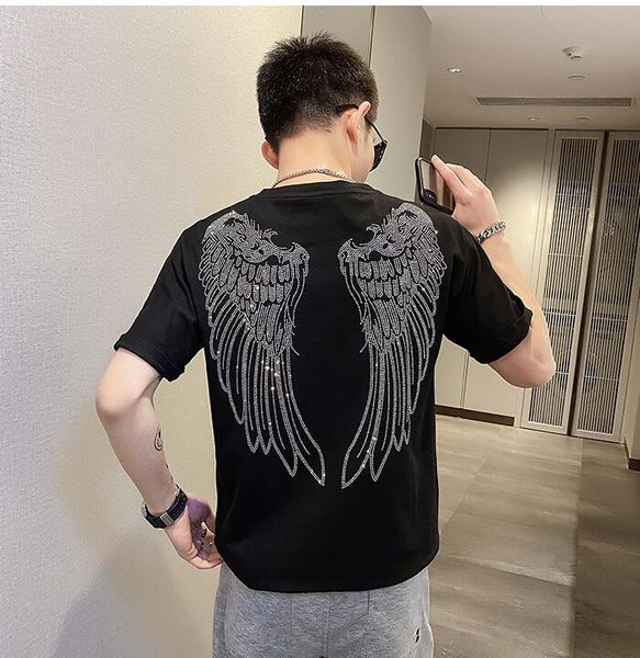 

breathable summer men's t-shirt new fitness clothes street wear hip hop style 2022 geometric, White;black