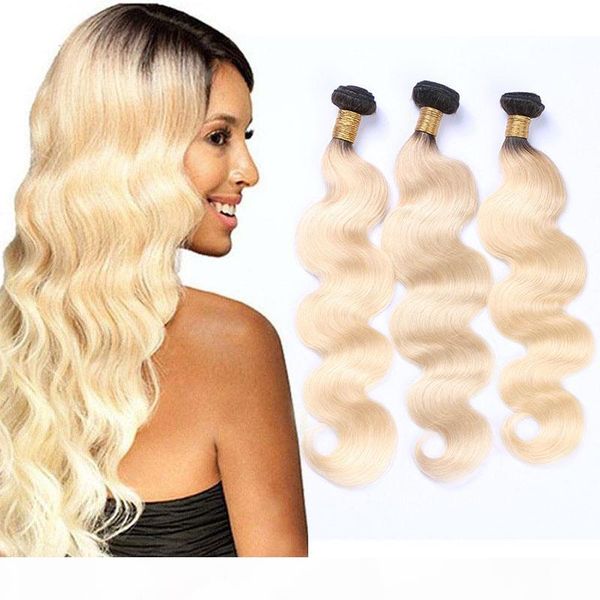 

peruvian human hair 3 bundles 1b 613 ombre hair extensions body wave 3 pieces lot body wave 10-28inch 1b 613, Black