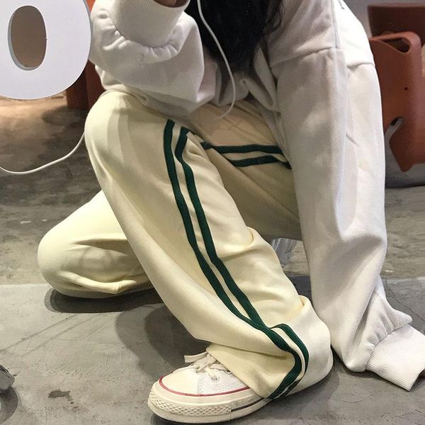 

women pants sweatpants pocket casual oversize trousers harajuku kpop korean style streetwear hip hop loose dropshipping clothes, Black;white