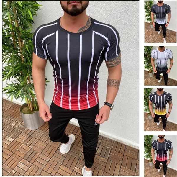 

2020 new men's short 3d printing raglan sleeve t-shirt, White;black