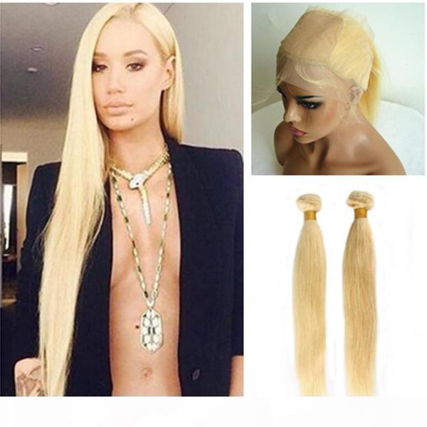 

sike base blonde 360 lace frontal with bundles 4*4 lace closure 360 lace closure with bundles straight human virgin hair bundles, Black;brown