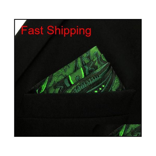 

uh30 paisley dark green black pocket square mens neckt qylzhl nana_shop, Blue;white