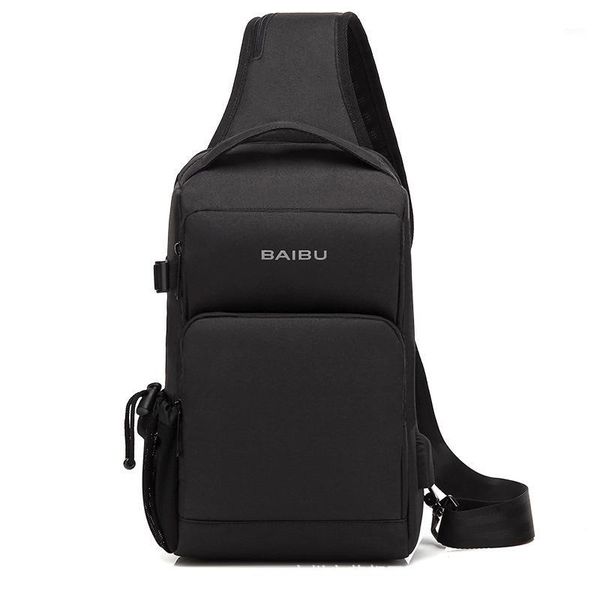 

fashion men shoulder bags usb charging chest pack casual messenger sling bag travel splashproof crossbody bags male1