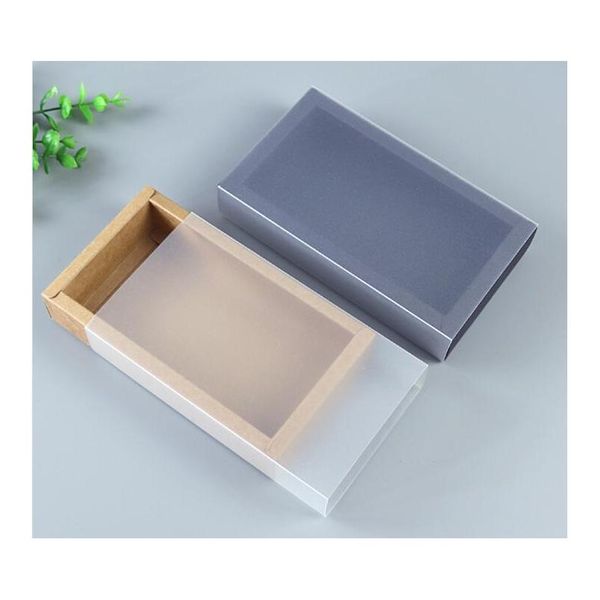 

9 sizes kraft black white gift packaging box with window kraft carton paper gift paper box with lid c jllurn xhhair