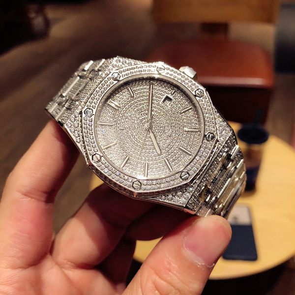 

diamond mens watches 3120 movement automatic watch men watch designer watches relojes de lujo para hombre montre u3, Slivery;brown