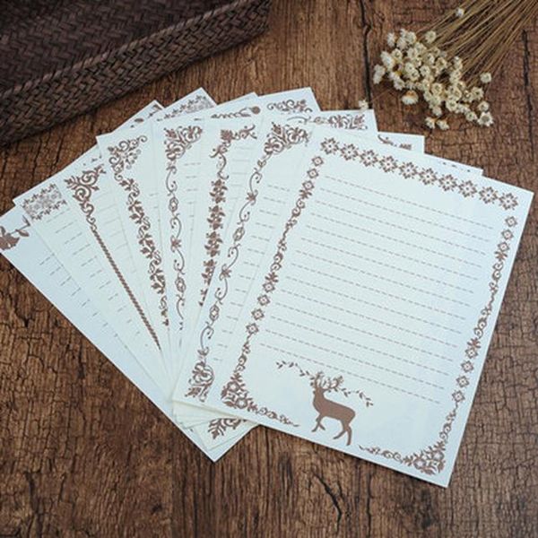 

8 pcs set european vintage style writing letter paper love kraft letters good quality culture stationery office school supplies wmtjsf