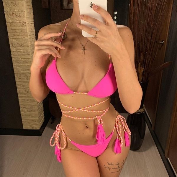 

new new tassel fringe wrap around women swimwear female swimsuit two-pieces bikini set bather bathing suit swim v1915, Black;white