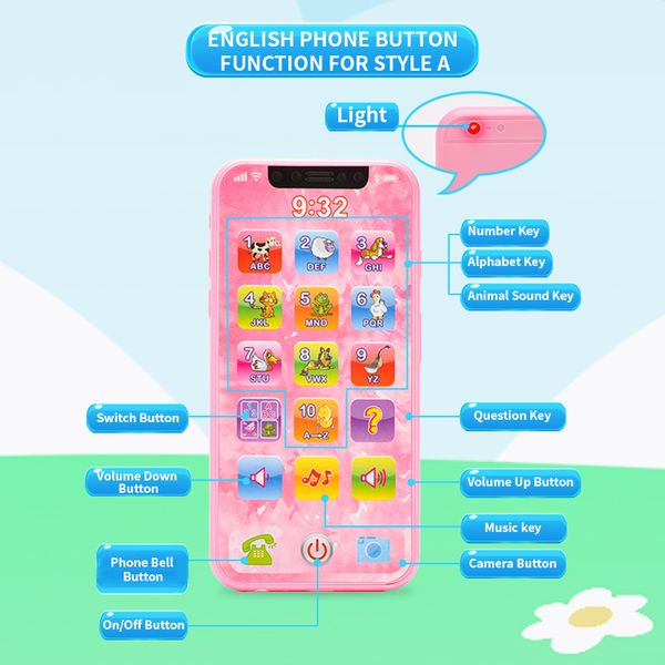 

children mobile phone touch function volume button neck hanging learningeducation