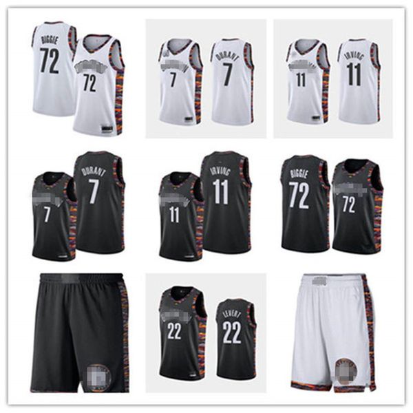 

irving 11 kyrie kevin 7 durant 72 biggie brooklyn 2019/20 swingman nets basketball jersey white iconedition, Black