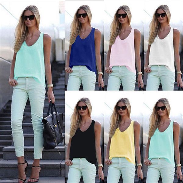 

solid white tees women summer tank beach sleeveless chiffon metallic women tank 3xl