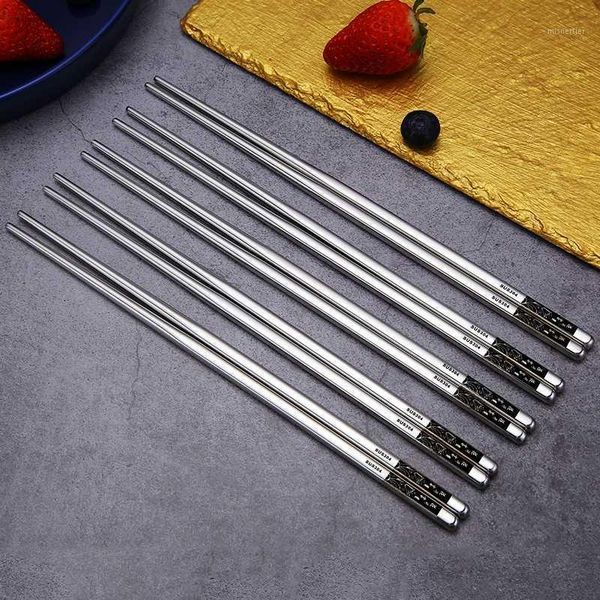 

chopsticks 1 pair stainless steel dining table colorful length dishware kitchen1