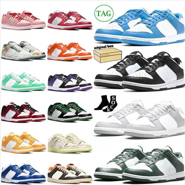 

with box men women designer sneakers panda unc casual running shoes white black grey fog team green mens womens sports trainers walking jogg