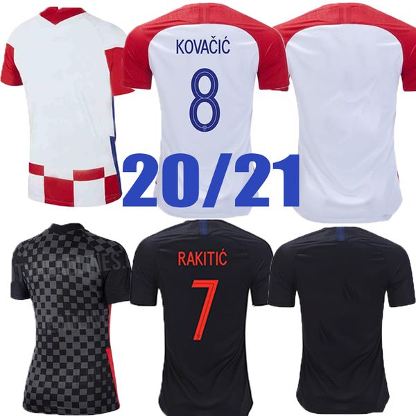 

2020 2021 soccer tiaes jersey modric mandzukic perisic kovacic rakitic brozovic srna football shirt kalinic suker n. kovac 20 21, Black