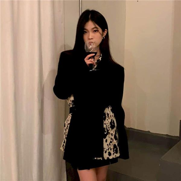

new spring autumn harajuku suit women casual backless outwear black gothic female clothing, White;black