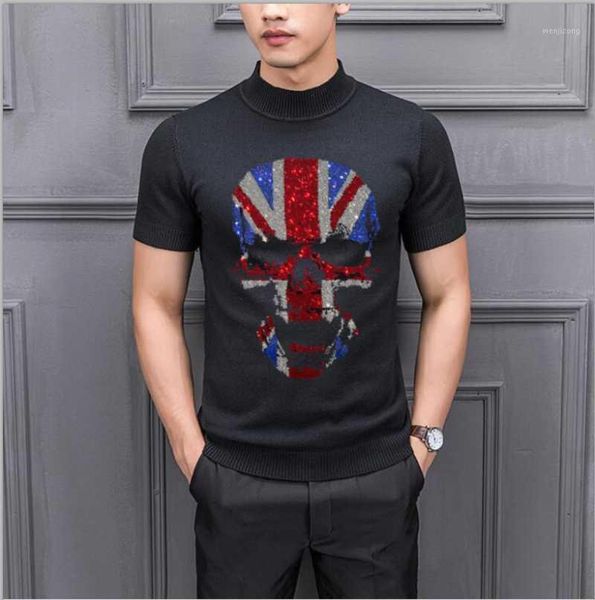 

drill o-neck knitted sweater men autumn fashion causal long sleeve slim fit pullovers male 20211, White;black