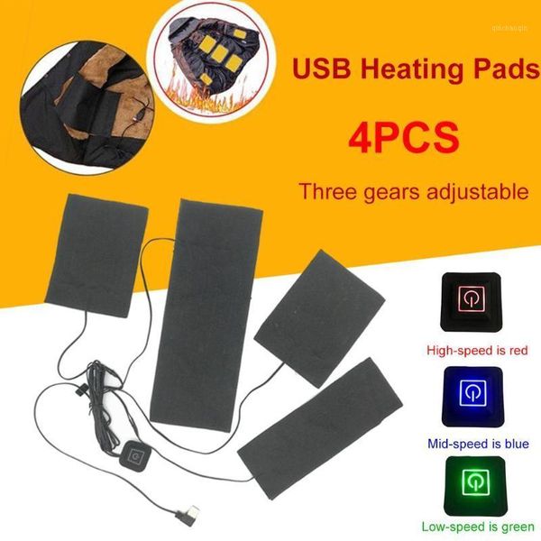 

outdoor t-shirts 5v 4 in 1 usb electric heating pads vest clothes heater warmer portable plate heater1, Gray;blue