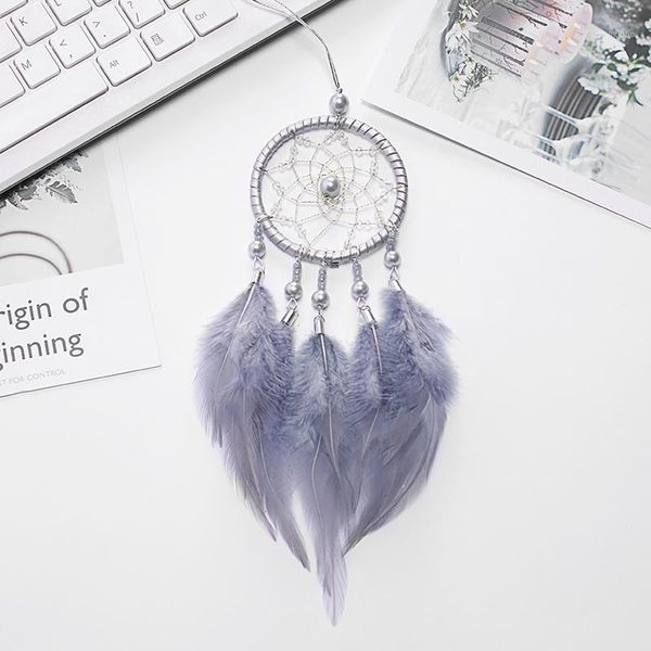 

decorative objects & figurines mini 34cm tassel catching monternet creative feathers wind chimes decoration pendant car wall hanging dream c