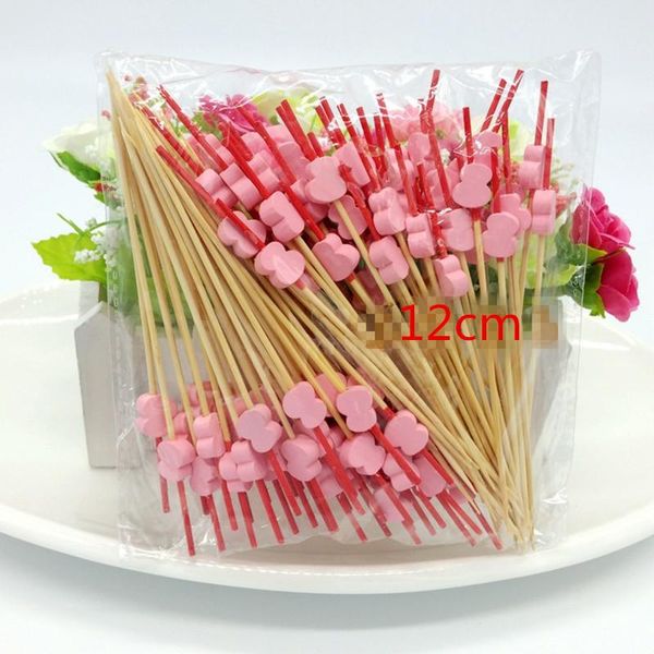 

xunzhe new 12cm 100 pcs bag cocktail sign bamboo fruits fork vegetable fork fruit snack dessert forks holder for party bbyxiq wrhome