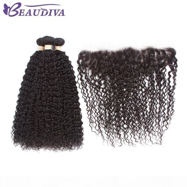 

malaysian virgin hair curly weave with lace front 4 pcs mlalaysian virgin kinky culry human hair with lace closure 13*4, Black;brown