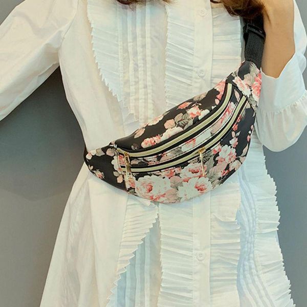 

women printed waist fanny pack belt bag travel hip bum chest phone pouch 28gd