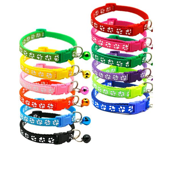 

adjustable reflective dog collars pet collars bells charm necklace collarlittle dogs cat collars pet supplies vtky2362