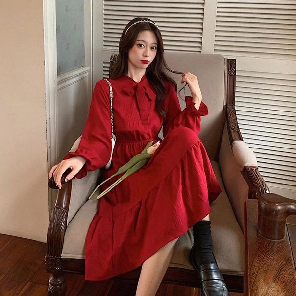 

jxmyy 2020 autumn and winter clothing new products fashion red mid-length dress fat mm hidden meat thin dress women #dl4x, Black;gray
