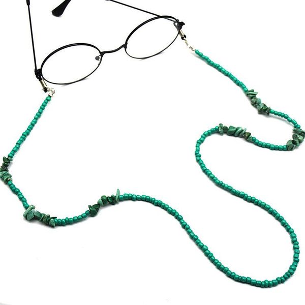 Neue Mode Türkis Brillen Kette Kunststoff Perlen Brillen Link Grüne Sonnenbrille Kette 75 cm 12 teile/los Großhandel