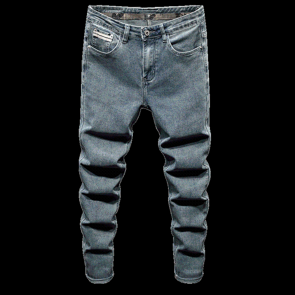 

men's jeans mens trendy clothing youth fashion slim striped rivets comfortable cotton stretch fit straight denim, Blue