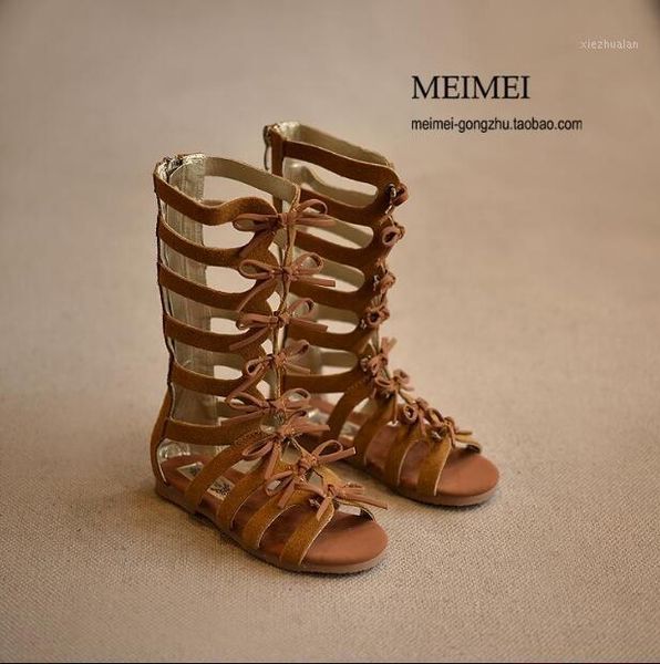 

2020 new fashion roman girls sandals high-summer boots kids girl gladiator sandals toddler baby shoes1, Black;red