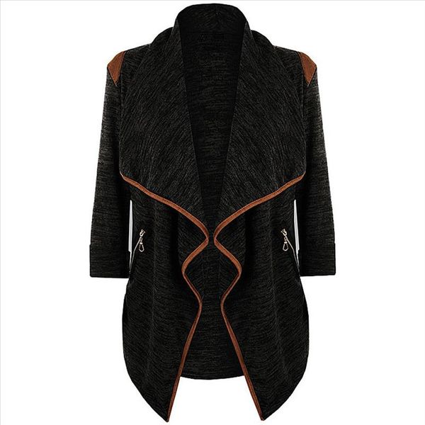 

womail womens knitted jackets casual long sleeve cardigan jacket outwear plus size drop shipping, Black;brown