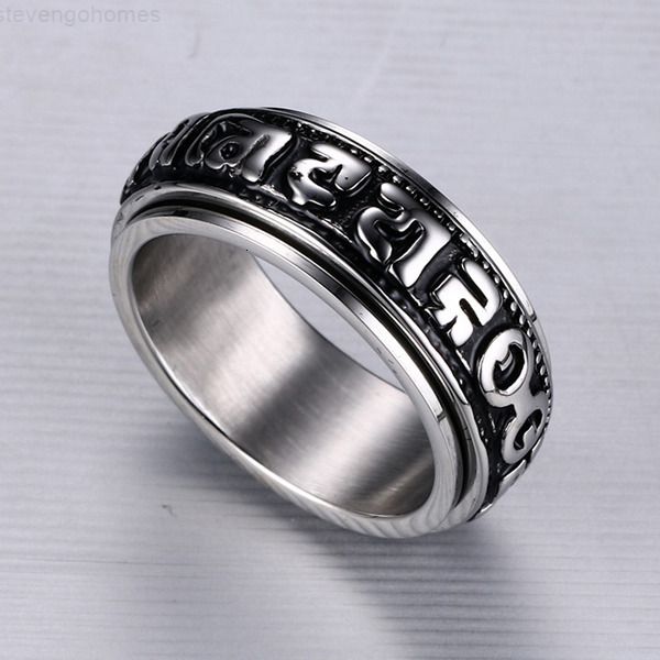 

high punk 316l polished revolvable stainless rings steel hipster necessary jewelry for men bijoux party accessories silv, Silver