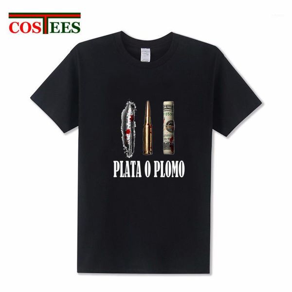 

parody plata o plomo t shirt men funny guardfather pablo escobar t-shirt silver or lead t-shirt hipster el patron tee shirt1, White;black