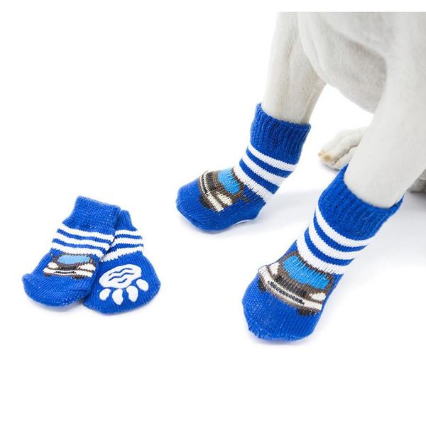 

4pcs/lot winter warm pet dog socks fashion anti-slip dog boots for small puppy and large dog t02ch