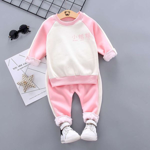

little boy 2.5 405 suit children's age thickened pajamas 3 to plush girl 1 warm baby underwear, Red;brown