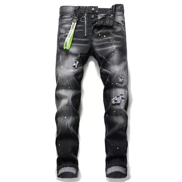 

men jean Ditred Ripped Slim Fit Motorcycle Biker Denim For Men Fahion s Black, Blue