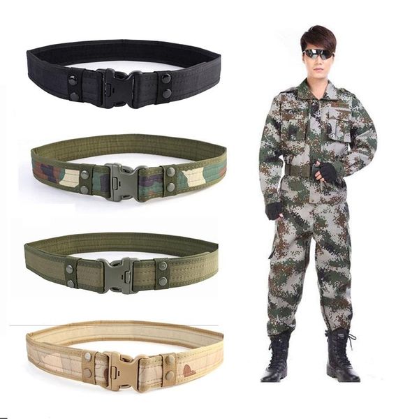 

waist support outdoor belt nylon men army tactical combat belts knock off survival gear, Black;gray