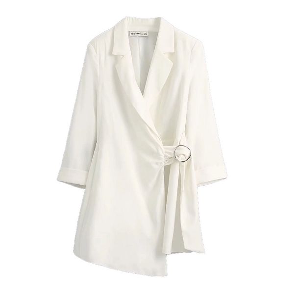 

2021 new women fashion office wear blazer-style playsuits elegant ladies v neck long sleeve with belt short jumpsuits 81dr, Black;white