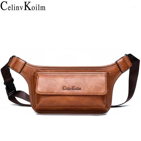 

waist bags celinv koilm men bag pack casual functional money phone belt male women sling for leather hip chest pouch1