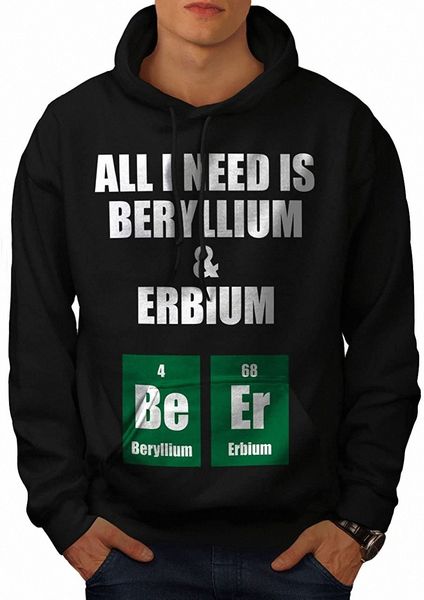 

wellcoda beer chemistry funny geek mens hoodie, all hooded sweatshirt p5au#, Black