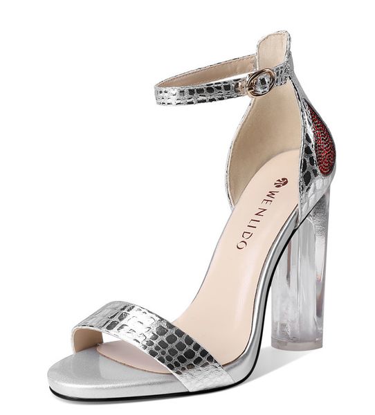 

2020 brand high heel women sandals adjustable ankle strap gold-toned hardware high-heel leather sandal y200702, Black