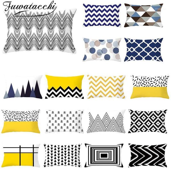 

fuwatacchi geometric pattern cushion cover rectangle polyester throw pillowcase for sofa decorative throw pillows covers 30*50cm1