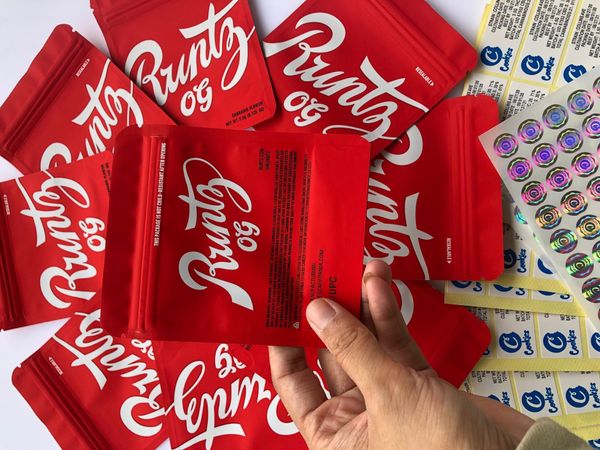 

bags runtz ba stickers and og california sf cookies 3.5g 8th runtz packing hologram skin touch mylar red white package bags childproof bbyfw, Pink;blue