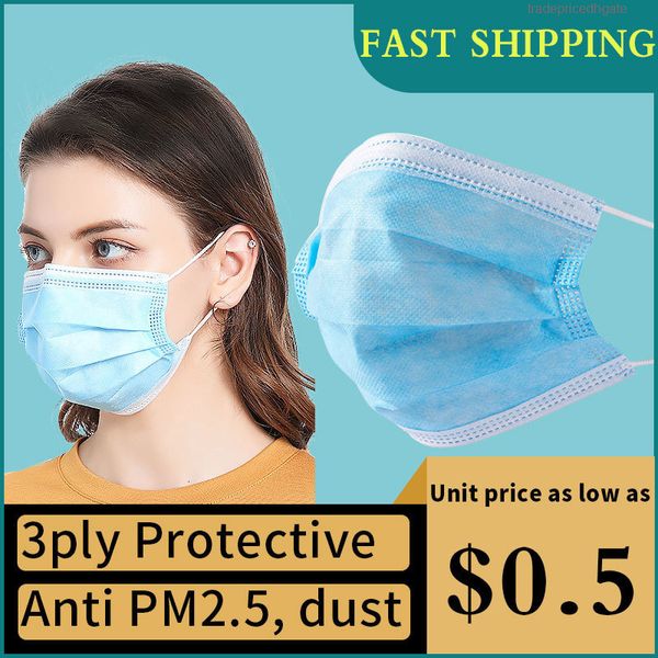 

shipping 3ply factory 100 in stockdhl masks anti- dust protective filter with earloop, disposable face mask