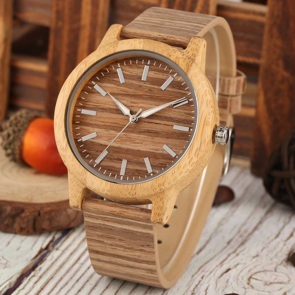 

creative wood watch men women lover clock couple wristwatch wooded watches classic brown dial with luminous pointers reloj