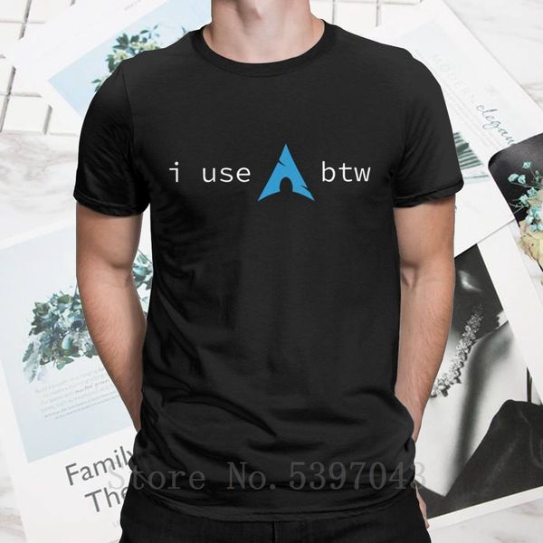 

men t-shirt arch linux i use arch btw funny round collar tee shirt t shirt short sleeve 4xl 5xl sport hooded sweatshirt hoodie