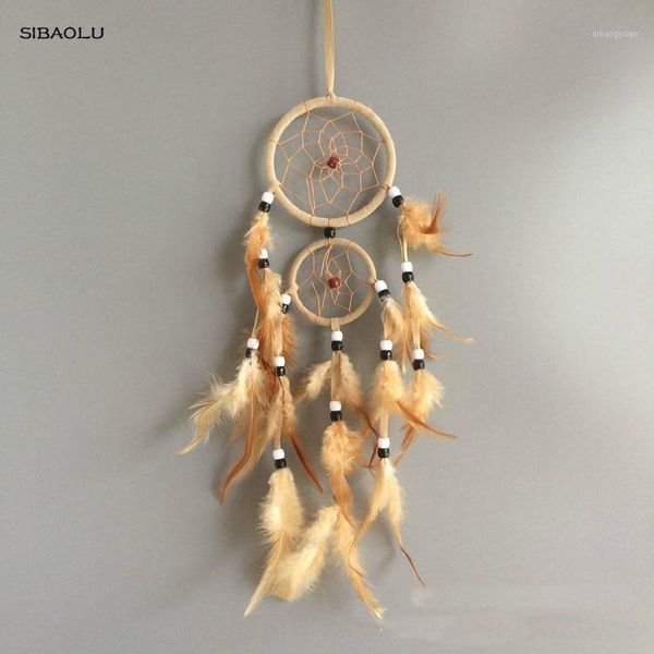 

arts and crafts vintage home decoration retro feather dream catcher circular feathers wall hanging dreamcatchers decor for car1