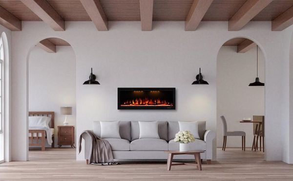 

us stock 1500/750w valuxhome electric fireplace 42" fireplace recessed and wall mounted fireplaces for living room with remote w3170776