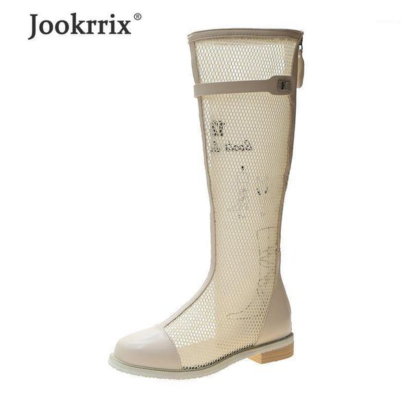 

boots jookrrix 2021 women autumn female fashin high knee for brand short lady breathable comfortable shoes zb10291, Black