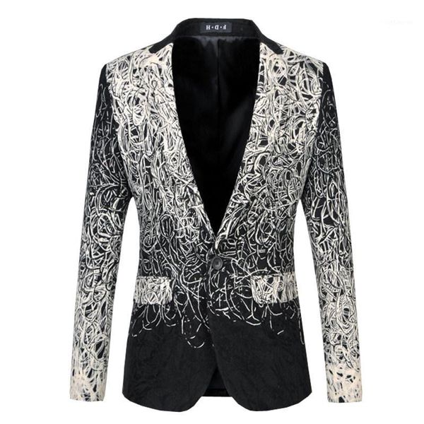 

blazer men mens floral blazer costume homme luxe unique mens blazers vintage suit casual jacket 5-6xl plus size q191, White;black
